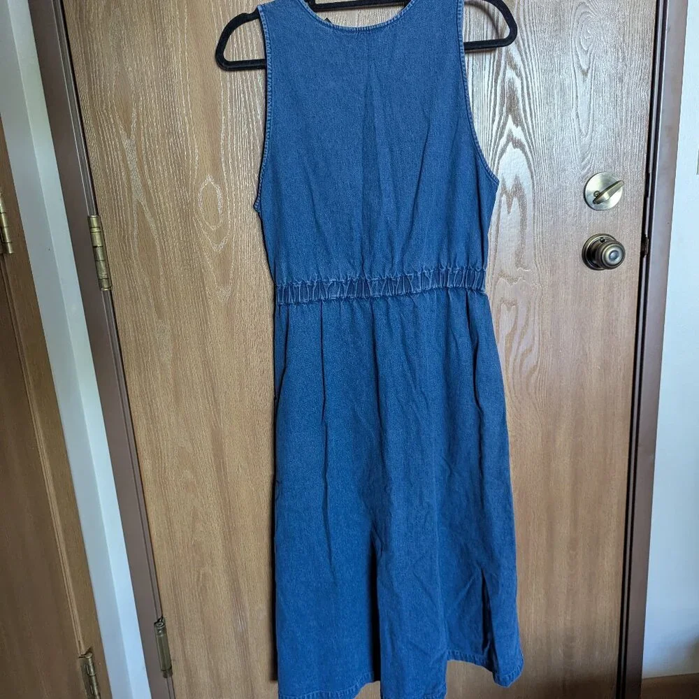 Vintage Eddie Bauer Denim Blue Dress, S - Picture 2 of 6